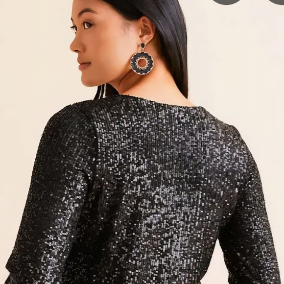 Cable & Gauge Black Sequin Blouse - Picture 5 of 5